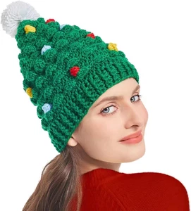 Weihnachtsmützen Erwachsene, Weihnachtsbaummütze, grüne Hüte Erwachsene & lustig, festliche Party S - Bild 1 von 12