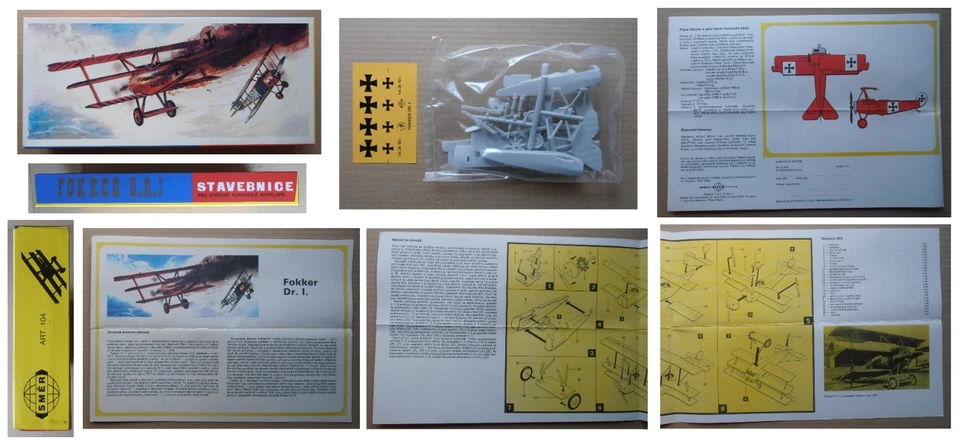 FOKKER DR I triplano Smer 1/50 model kit vintage modello made in Cecoslovacchia - Immagine 1 di 1