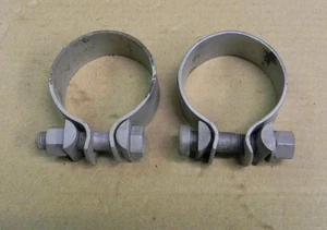 TRIUMPH BSA NORTON PAIR USED 1 5/8 ORIGINAL MUFFLER CLAMPS - Picture 1 of 1