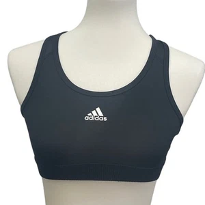 New Adidas Girls Large Aeroready Prime Green Recycled Polyester Sports Bra - Picture 1 of 4