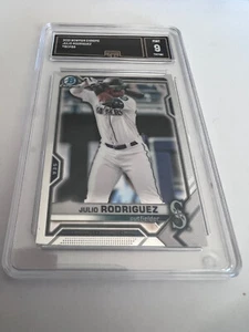 JULIO RODRIGUEZ MARINERS 2021 BOWMAN CHROME # BCP86 GMA GRADED 9 L@@@K - Picture 1 of 2