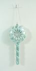 NEW Blue White Glitter Plastic Lollipop Candy Holiday Christmas Tree Ornament