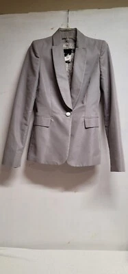CHAQUETA DE VESTIR JUSTCAVALLI ROBERTO CAVALLI 40 GRIS HECHA EN ITALIA MUJER 1 BOTÓN  Foto 1 de 4