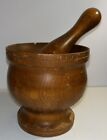 Antique Wooden Mortar & Pestle Compounding Turned Wood