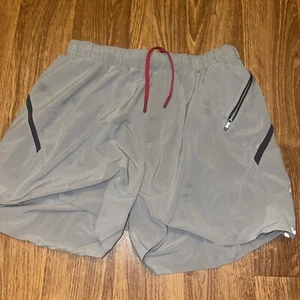 LULULEMON workout Shorts Men’s Small Stretch gray zipper Pocket - Picture 1 of 8