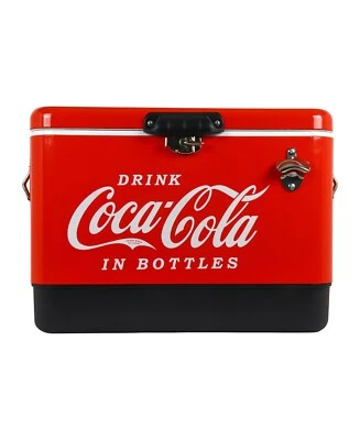 Coca-Cola 51L Ice Chest Cooler Box Camping Picnic Cool Box with Bottle Opener - Image 1 of 4
