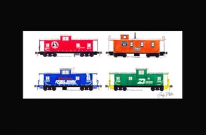 Cabooses of the Izaak Walton Inn 11"x17" Matted Print by Andy Fletcher signed - Picture 1 of 1