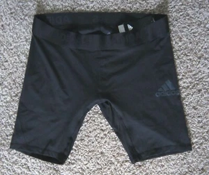 Men's Adidas 3 Stripes Tight Shorts Shorts Size 2XL Black Training New W/Tags - Picture 1 of 3
