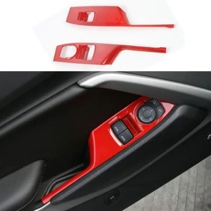 Window Switch Button Shift Panel Frame Trim Cover for Chevrolet Camaro 2017+ Red - Picture 1 of 7