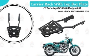 FOR ROYAL ENFIELD SHOTGUN 650 "BLACK CARRIER RACK WITH TOP BOX PLATE" - Bild 1 von 9