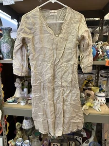 Fabindia Raw Silk Kurta Kurti Dress Small India Preowned Long Sleeves - Bild 1 von 5