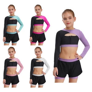 Niños Niñas Conjunto Chándal Traje Con Pantalones Cortos Conjunto Sudadera Recorte Parte Inferior Trasera - Imagen 1 de 31