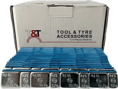 Stick On Wheel Balance Weights Silver - 5/10 Gram Steel  -Box Of 100 Strips - image 1 of 2