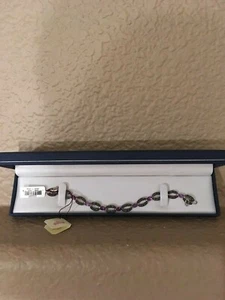 Sterling Sliver Amethyst & Marcasite Bracelet by Victoria Crowne & Co.-Was $99 - Picture 1 of 4