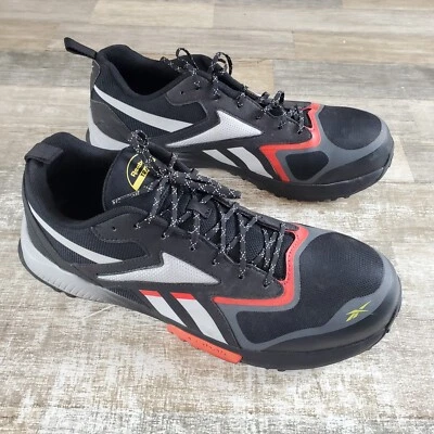 Reebok Lavante Trail 2 Work Mens Shoes Sz 14 M Black Gray Composite Toe Sneakers - Image 1 of 4