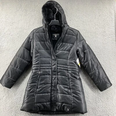 Chaqueta Spyder para mujer Abrigo acolchado Largo Medio Negro Talla Mediana Invierno Cálido Foto 1 de 4