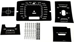 Premium Dash Decal 65 Plymouth Belvedere METRIC KIT 200KPH BLACK - Picture 1 of 1