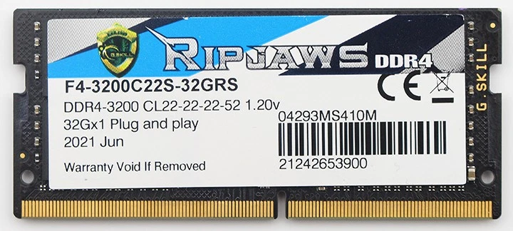 G.Skill Ripjaws F4-3200C22S-32GRS Arbeitspeicher 32GB 1x32GB DDR4 3200 MHz RAM - Bild 1 von 1