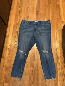LC Lauren Conrad Jeans Damen 20W Blau Distressed Skinny High Rise Med Wash - Bild 1 von 8