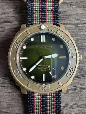 San Martin SN078-Q Bronze Dive Watch Gradient Green Dial - Image 1 of 4