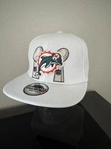 MIAMI DOLPHINS RETRO THROWBACK Logo 2x Lombardi Trophy Super Bowl Snapback Hat - Picture 1 of 3