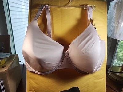 Sujetador Warner's con aros ligeramente forrado convertible rosa, talla 42DD, NUEVO CON ETIQUETAS. Foto 1 de 4