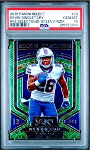 Select Rookie Selections 2019 Green Prizm 2/5 Devin Singletary PSA 10 #18 POP 1 - Imagen 1 de 2