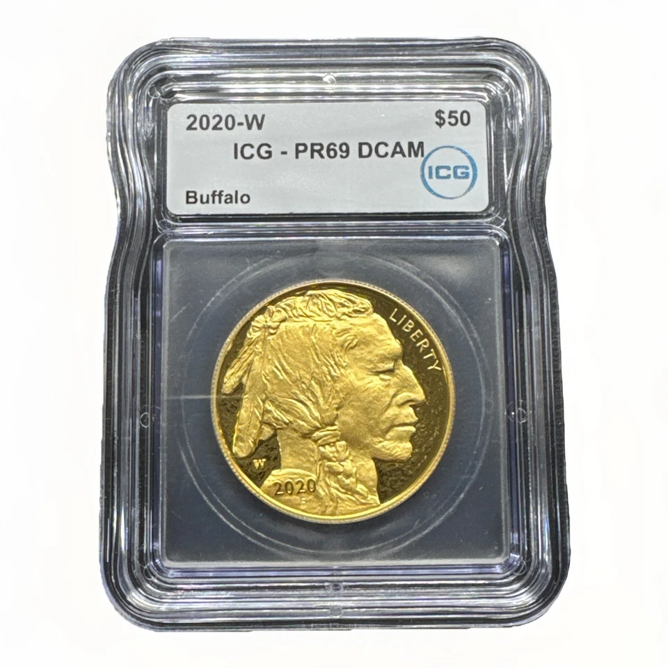 American Gold Buffalo 2020-W $50 1 OZ oro PR69 DCAM ICG mejor fecha con OGP PF 69 Foto 1 de 4
