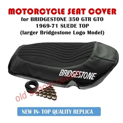 FUNDA ASIENTO SUPERIOR GAMUZA BRIDGESTONE 350 GTR GTO 1969-71 modelo logotipo más grande Foto 1 de 2