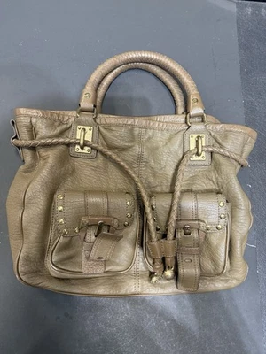 Bolsa de mão vintage Just Cavalli couro marrom elegante Itália - Imagem 1 de 4