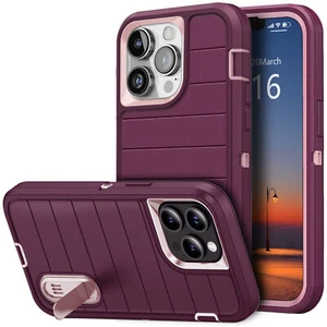 Funda púrpura para teléfono iPhone 13 Pro/13 Pro Max a prueba de golpes con soporte resistente - Imagen 1 de 24