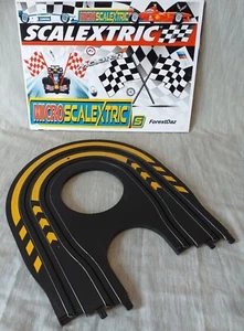 Horquilla Micro Scalextric Track Curve Negro Amarillo Chevrons 1:64 L7948 Repuesto Regalo - Imagen 1 de 14