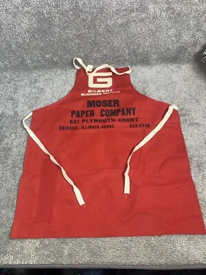 Vintage Apron Red Canvas Pockets Advertisement  Paper Boy Printer - Image 1 of 4