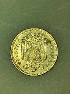 Vintage 1966 Una Peseta Spain Francisco Franco Caudillo Coin - Picture 1 of 4