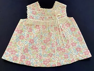 VINTAGE 1960’s LITTLE GIRLS SUMMER COTTON SLEEVELESS SUN DRESS RICK RACK TRIM - Picture 1 of 5