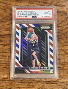 2018-19 Panini Prizm Michael Porter Jr. Rookie Red White Blue RC #32 PSA 10