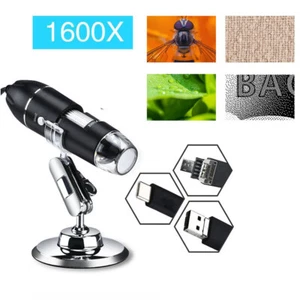 8LED 1600X 10MP USB Digital Microscope Endoscope Magnifier Camera w/ Stand - Picture 1 of 12