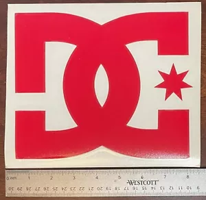 DC Shoe Company Large Decal 8.5 in x 7.25 in Red Skate Snow Sticker - Picture 1 of 1
