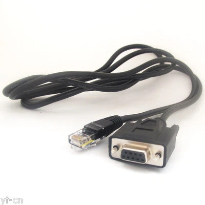 1pc 1.5M/5FT Black RJ45 Male to Serial DB9 9pin Female Lan Router Adapter Cable - Image 1 of 4