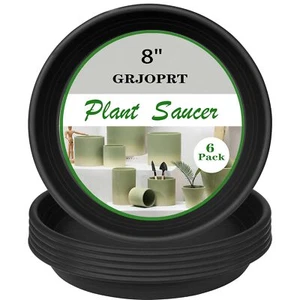 6 Pack Plant Saucer 8 inch Heavy Duty Plastic Plant Water Tray Planter Saucer... - Picture 1 of 8