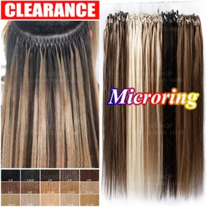 200PCS THICK 100% Remy Human Hair Extensions Micro Loop Nano Ring Bead 1G / 0.5G - Picture 1 of 30