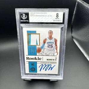 2019-20 PJ Washington Jr. #215 Encased Patch Autograph Gold Rookie RC RPA /10 - Bild 1 von 2