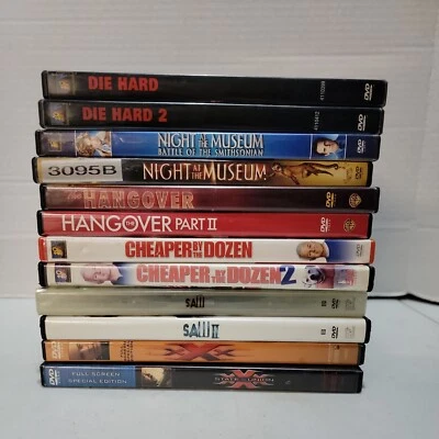 Lot of 12 Double Feature Movies Die Hard Saw Hangover Night at the Museum  xXx - Image 1 of 2