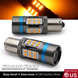 Bombillas de luz LED de alta potencia amarillas CANBUS sin errores 1156 ámbar - Imagen 1 de 8