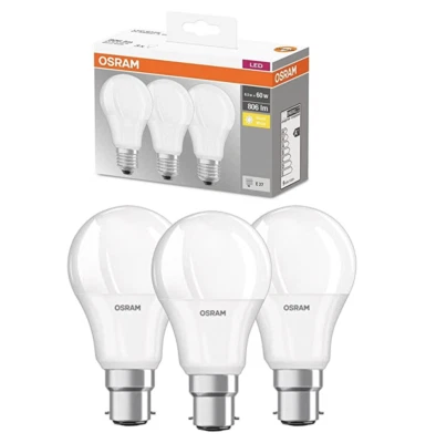 Osram 8.5W LED Warm White Bayonet Cap 60W B22 Light Bulb A+ Energy Saving 3-9x - Image 1 of 4