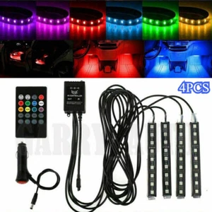 4X LED Car Interior Foot Lights Seat Under Decorative Ambient Atmosphere Lamp - Picture 1 of 13