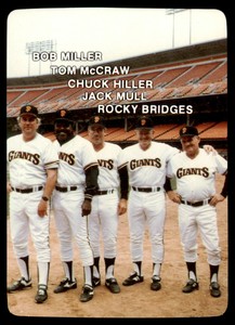 1985 MOTHER'S COOKIES GIANTS COACHES: ROCKY BRIDGES/CHUCK HILLER/TOM MCCRAW/BOB