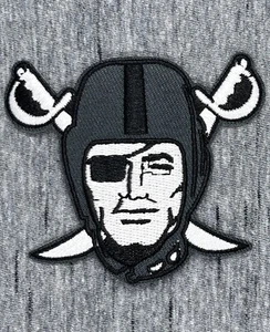 LAS VEGAS RAIDERS EMBROIDERED IRON ON PATCH 2.50” X 3.00” FREE SHIPPING - Picture 1 of 1