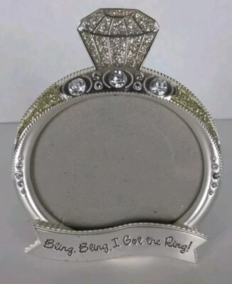 Malden Bling Bling, I Got the Ring Silver Engagement wedding Picture Photo Frame - Image 1 of 4