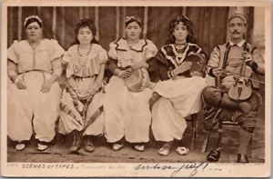 Vintage 1910s French Postcard "SCENES ET TYPES - Concert Arabe" Judaica - Picture 1 of 2